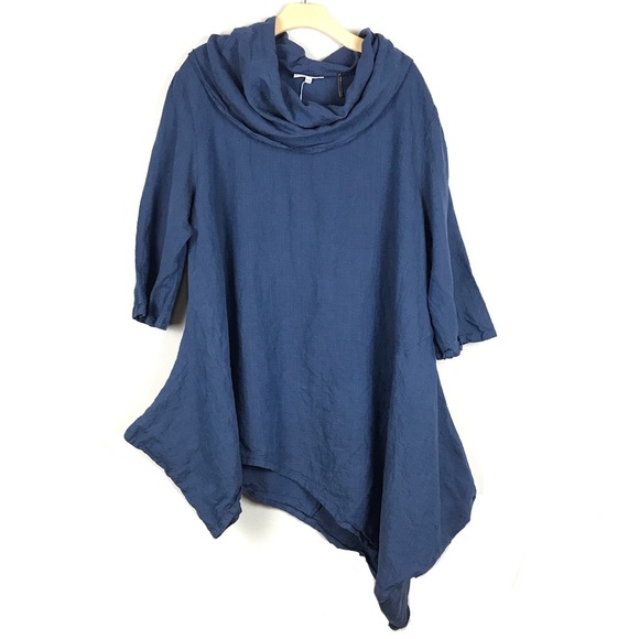 bryn Walker Tops - Bryn Walker Asymmetrical Linen Lagenlook Tunic 1X